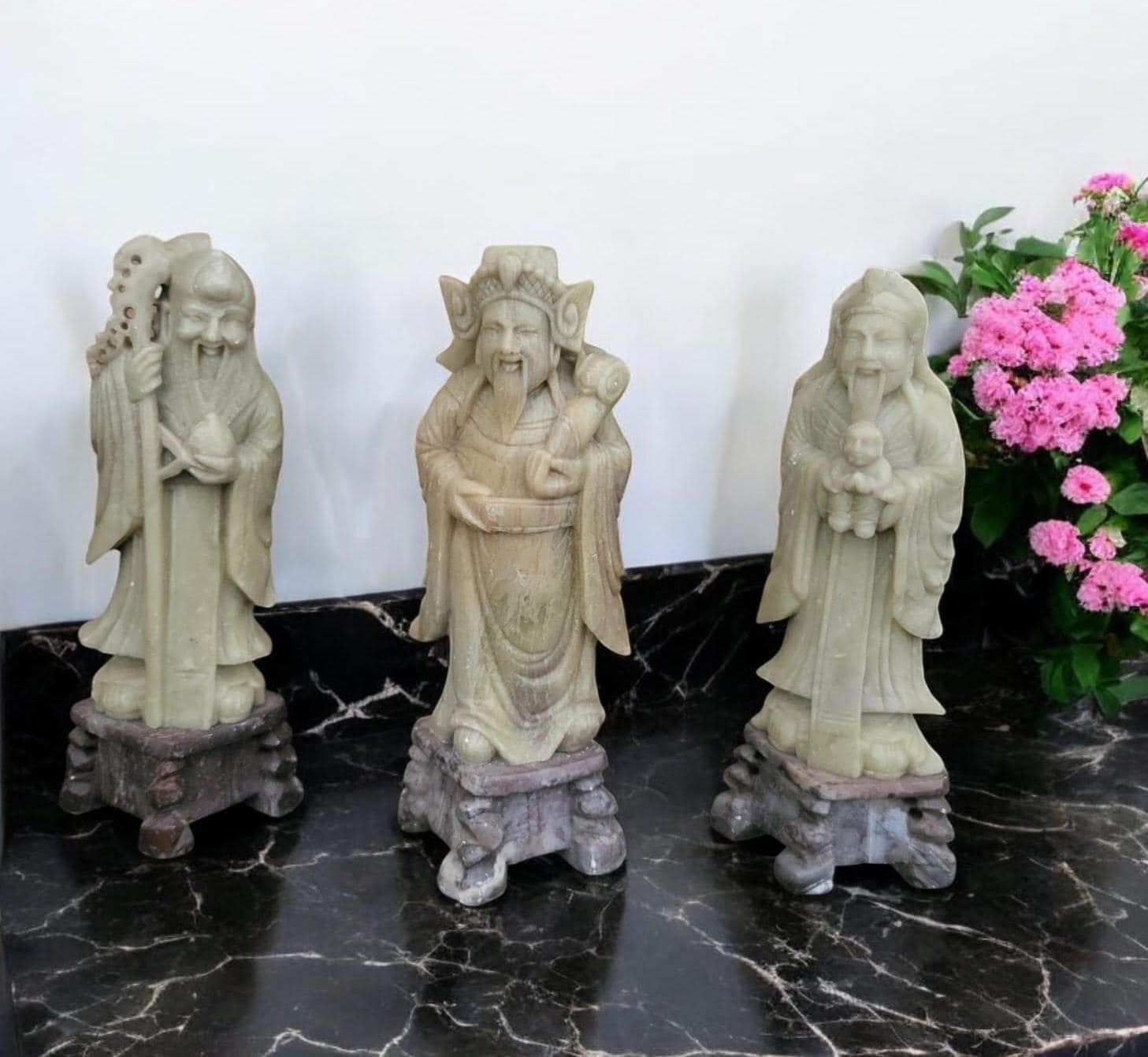 Vintage Chinese Soapstone Star Gods – Sanxing Carvings on Base - Etsy