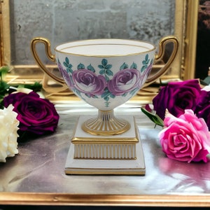 Belle urne édouardienne Minton/ urne à double anse/ céramique anglaise/ décoration intérieure/ urne pied pestal/ urne rose,