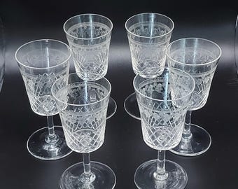 Juego de 6 copas de licor Lady Hamilton Pall Mall, copas de aperitivo de estilo eduardiano