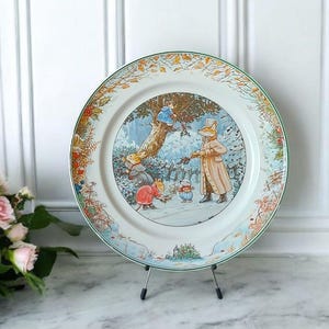 10.5&quot; inches Foxwood Tales Salad Plate by Villeroy and Boch, Fox Pick Holly, decorative plates, wall decor, large plate, home decor,