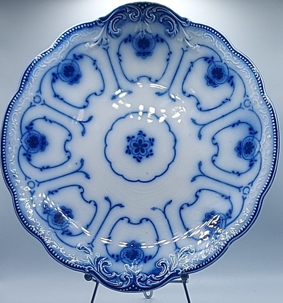 W.H. Grindley による希少なアンティーク ビクトリア朝のフロー ブルー