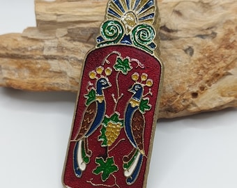 Vintage Brass enamelled paper clip from Greece