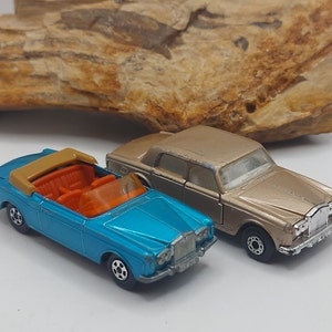 2 vintage MATCHBOX SUPERFAST SILVER shadow rolls royces 1970s vintage collectable, diecast cars, made in England,rolls royce coupe