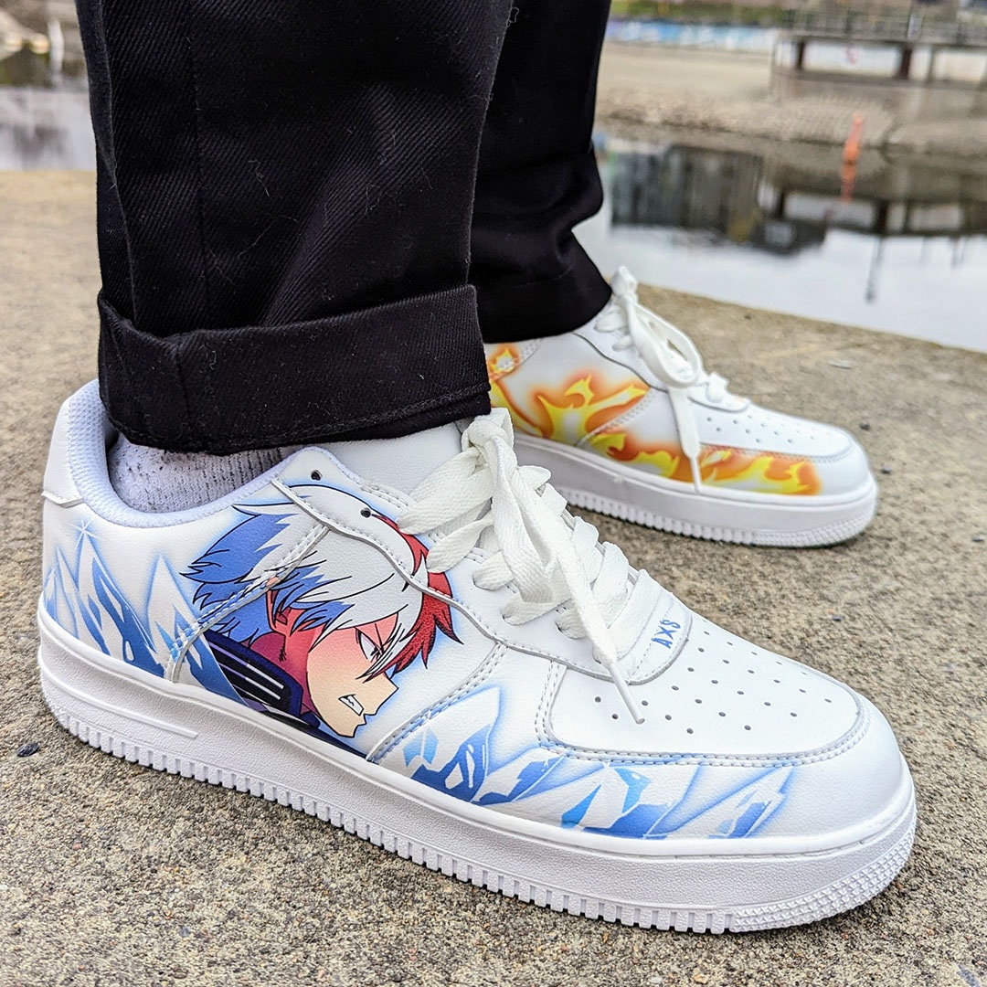 Zenitsu Agatsuma x Tanjiro Kamado Shoes Demon Slayer Anime Custom Air Jordan  1 Sneaker Boots - Reallgraphics