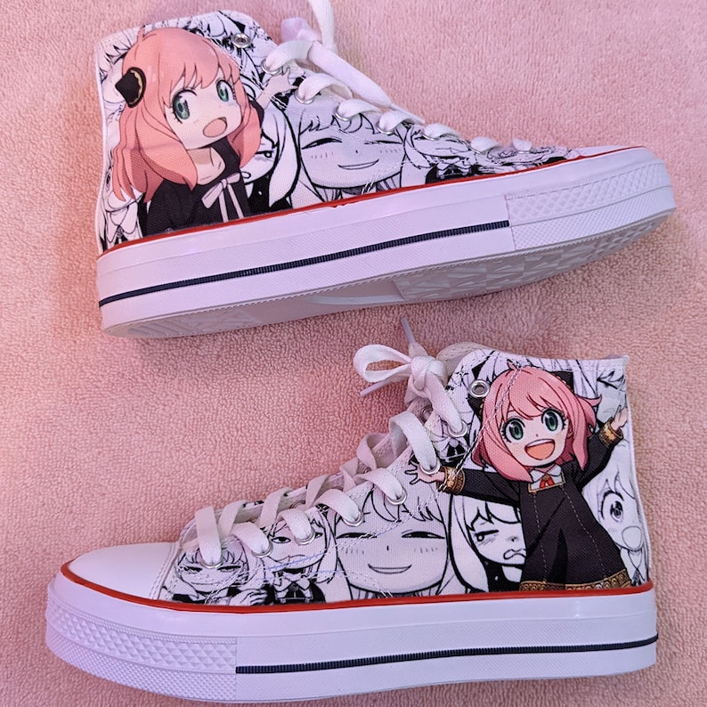 Converse Inspired Shoes Anime Sneakers Anime Shoes Leather Etsy