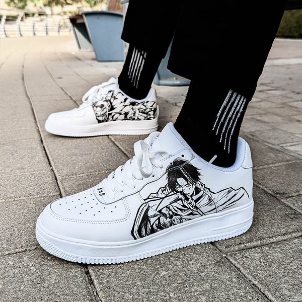 Sneakers anime, scarpe anime, scarpe in pelle, scarpe personalizzate atletiche, scarpe casual, scarpe basse, scarpe ispirate all'Air Force 1 (NON AF1)