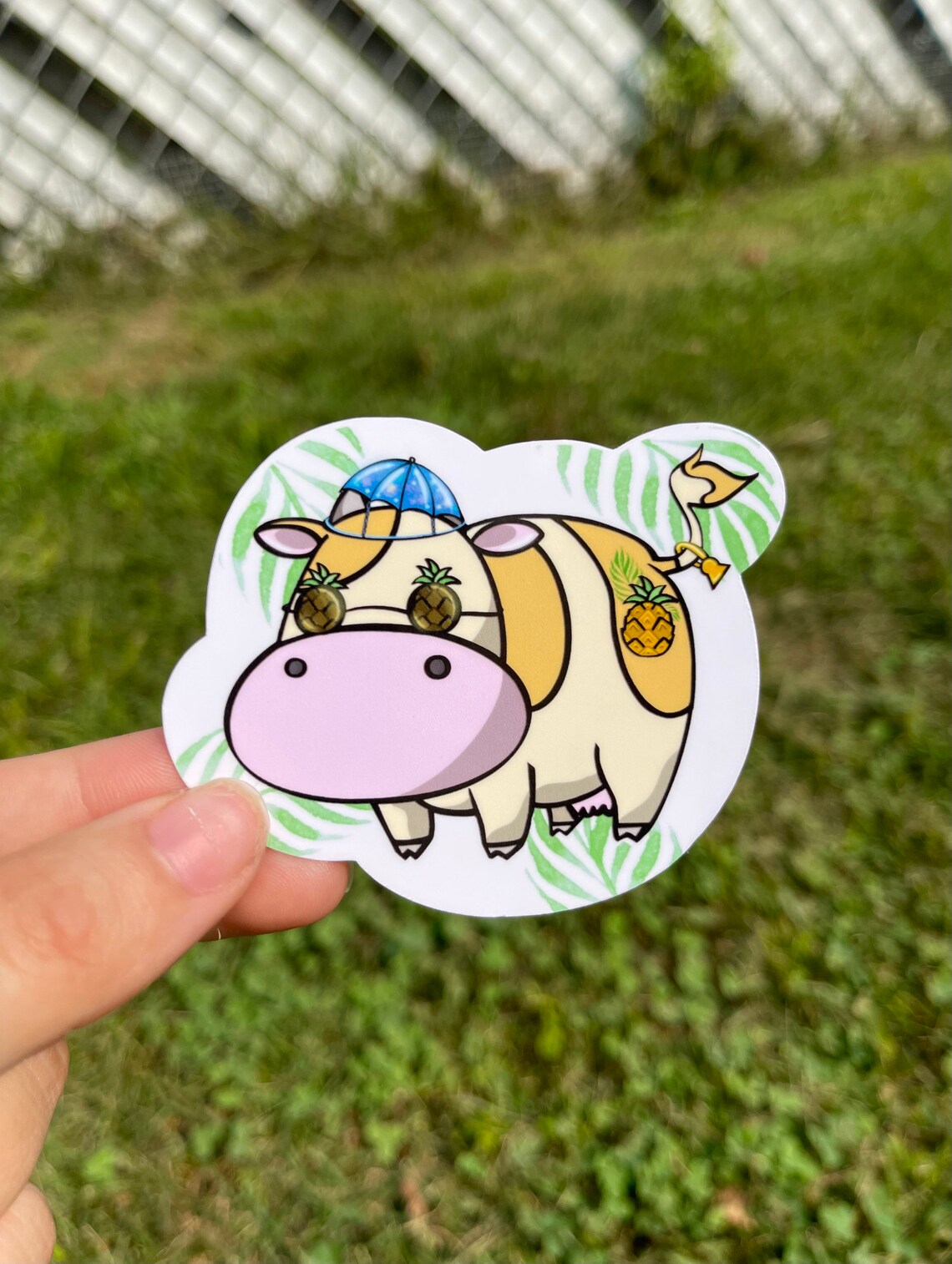 Pineapple Cow Sticker Harvest Moon Inspired Etsy