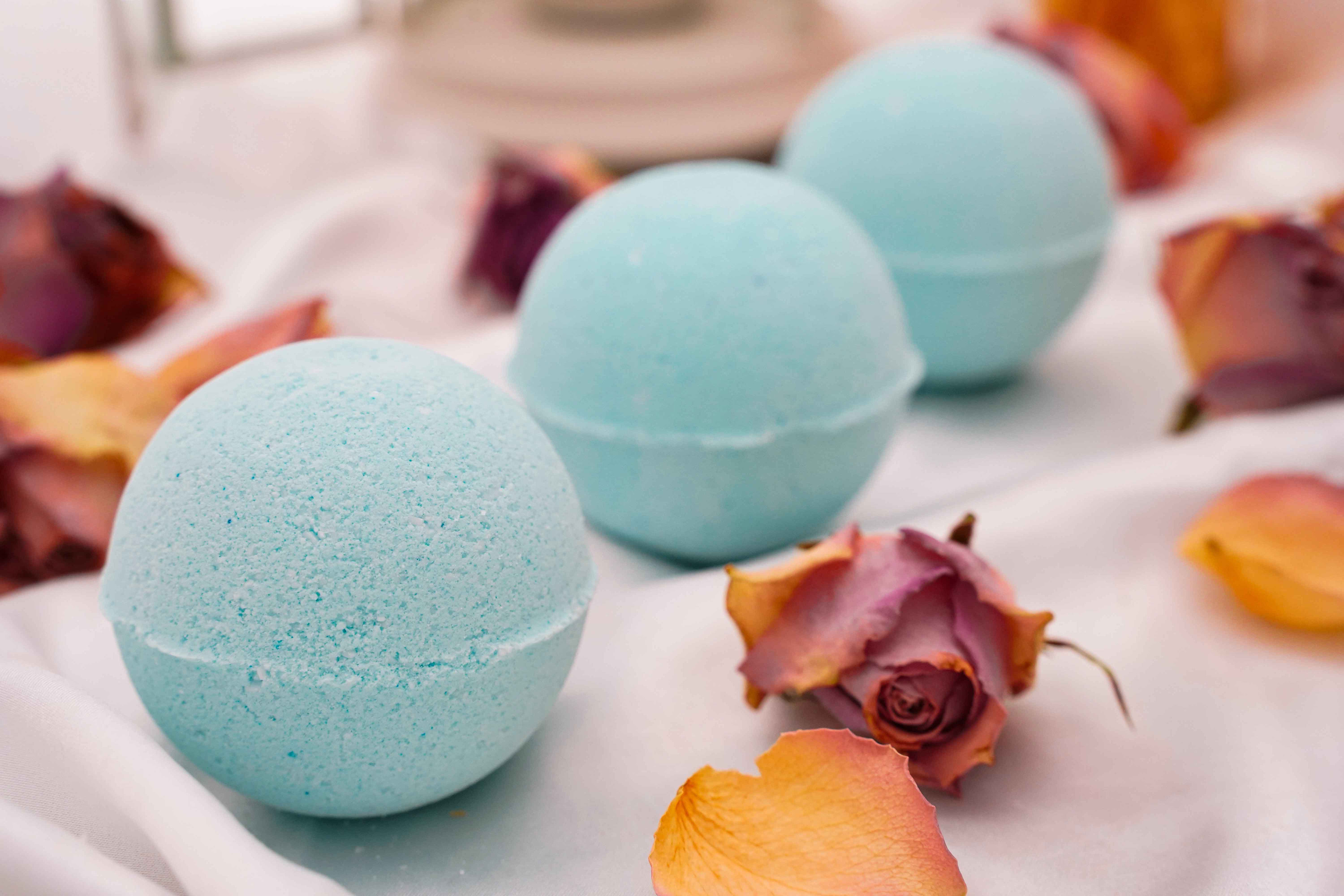 Blue Bath Bomb Natural & Handmade Coconut Lavender Lemon Etsy