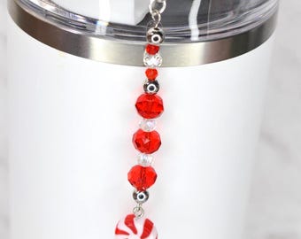 Peppermint Bliss Tumbler Straw Charm