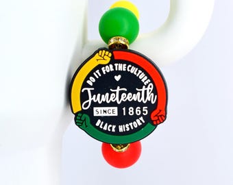 Tumbler Handle Charm: Juneteenth and Black History Month Celebration Bracelet for Cup Handle