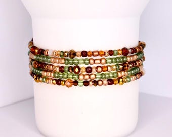Sage Green and Brown Bracelet Collection