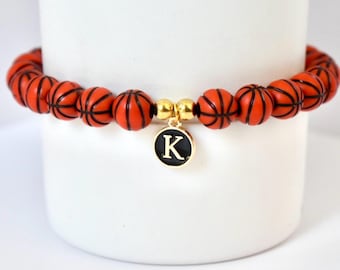 Basketball Bracelet with Initial Charm
