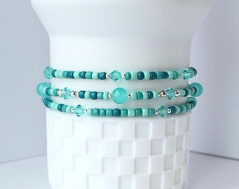Turquoise Ocean Breeze Bracelet Stack - 3 Piece Set