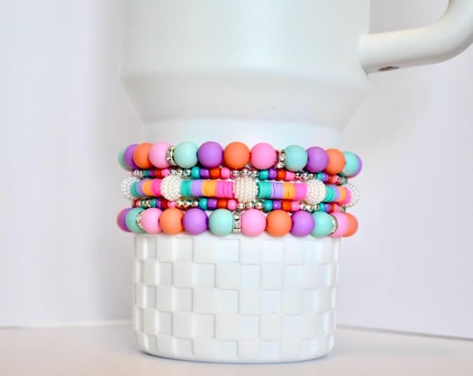 Color Pop Bracelet Set of 5 for Tumbler or Wrist