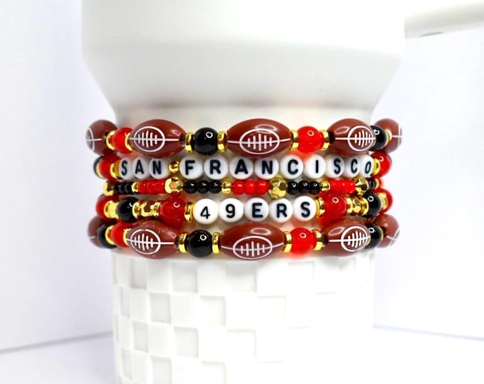 San Francisco 49ers Bracelet Stack for Tumbler or Wrist, Set of 5