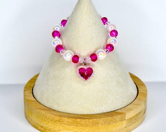 Hot Pink Heart Charm Necklace for Monster Doll