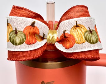 Fall Tumbler Straw Bow