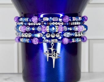 Star Shine Bracelet Collection - Purple and Blue Stackable Bracelets
