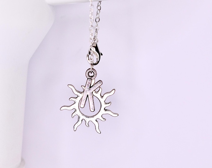 Sunshine and Initial Personalized Tumbler Handle Charm