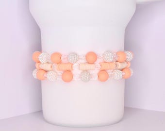 Peaches and Cream Bracelets: Orange & Ivory Accessory