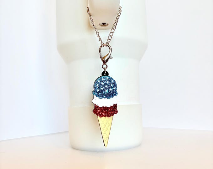 Red White and Blue Tumbler Handle Charms