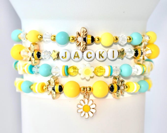 Yellow and Mint Tumbler Bracelets