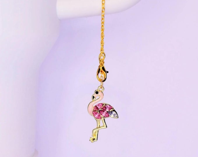 Pink Flamingo Tumbler Handle Charm