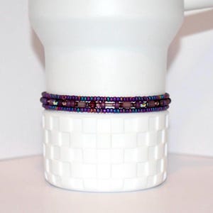 Tumbler Bracelet Stack Simple Purple Micro Tumbler Bracelets, Set of 3