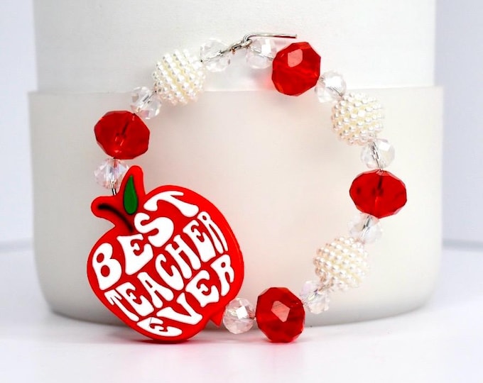 Best Teacher Ever Tumbler Handle Bracelet