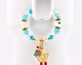 Silly Goose Tumbler Handle Charm with Blue and Gold Accents