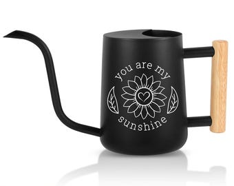 Personalized Metal Watering Can with Wood Handle - You Are My Sunshine