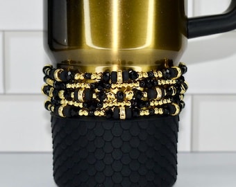 Black Honey Bracelet Collection - Black and Gold Stackable Bracelets