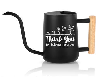 Personalized Metal Watering Can with Wood Handle - Thank You for Helping Me Grow