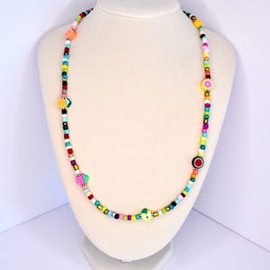 Colorful Fruit Beaded Necklace: Y2K Summer Festival Jewelry, Necklace for Layering