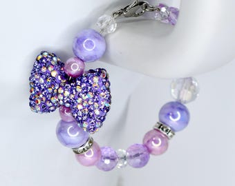 Purple Bow Tumbler Handle Charm