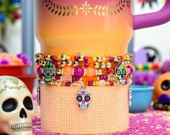 Fiesta Sugar Skull Bracelet Collection for Dia de los Muertos