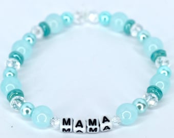 Seafoam Custom Beaded Bracelet: Personalized Name, Word, or Initials