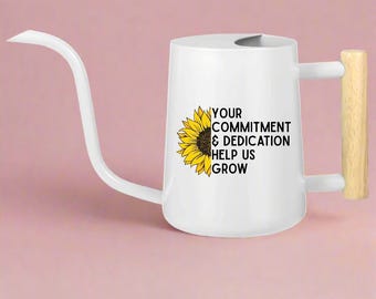 Watering Can with Sunflower Design and Appreciation Quote