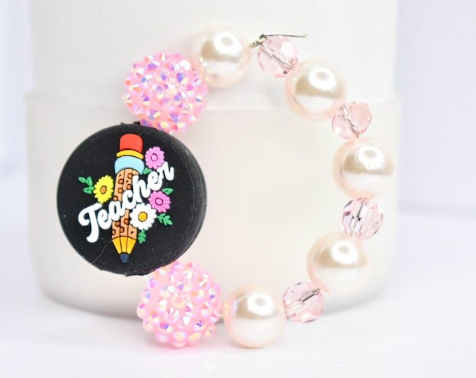 Sparkly Teacher Tumbler Handle Charm
