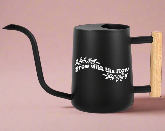 Indoor Plant Watering Can: Long Spout, Wood Handle, Funny Plant Lover Gift