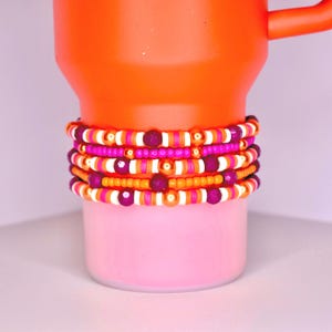 Orange and Purple Bracelet Stack for Tumbler or Wrist
