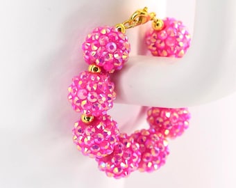 Pink Sparkly Beaded Tumbler Handle Bracelet