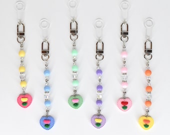 Spring Tulip Pastel Straw Charms with Crystal and Silver Accents