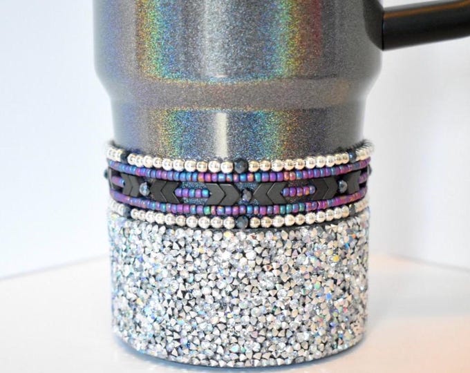 Midnight Glitz Tumbler Bracelet Stack, Set of 5