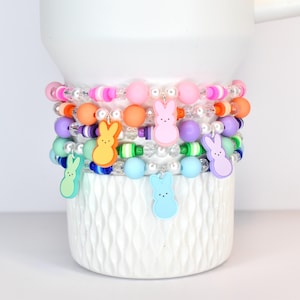 PEEPS Bunny Charm Bracelet – Pastel Easter Bead Bracelet
