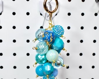 Turquoise Beaded Bag Charm or Tumbler Straw Charm