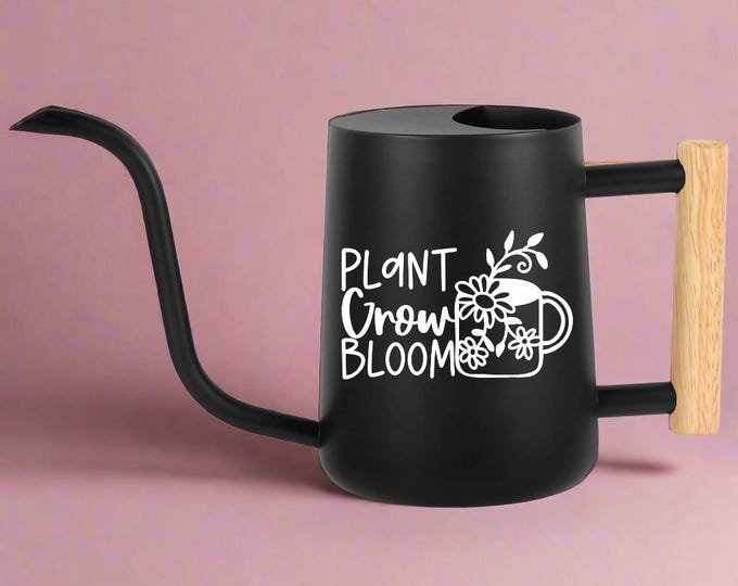 Watering Can: Indoor Plant Care with Wooden Handle