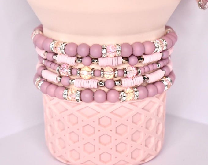 Conch Floral Tumbler Bracelet Stack