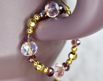 Mauve, Blush and Gold Cashmere Tumbler Handle Bracelet