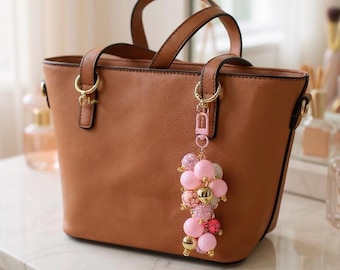 Pink and Gold Mermaid Bag Charm - Bag Keychain